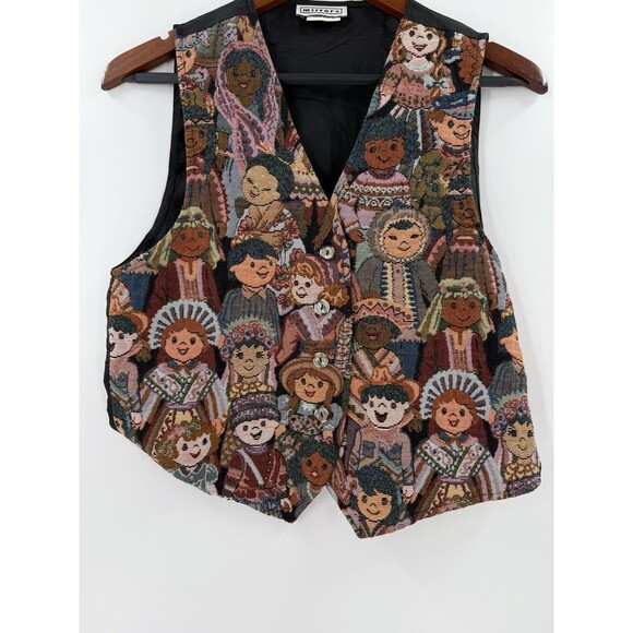 Vintage Mirrors Vest Womens SMALL Tapestry Children of the World Uncanny Novelty - Picture 3 of 8